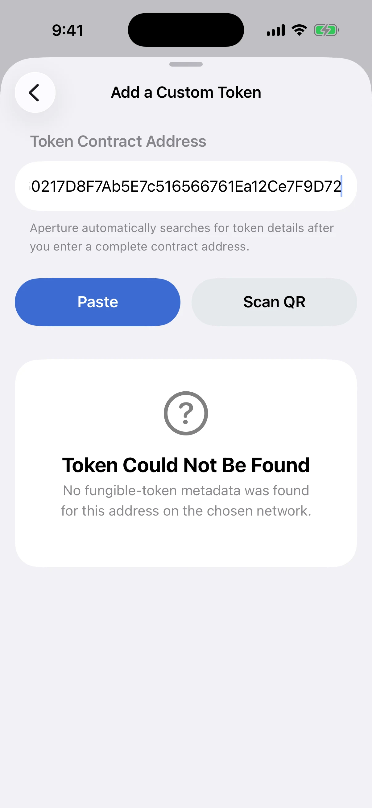 Real Oath lookup result showing that the official ENS Ethereum contract address is not found when the Base network is selected